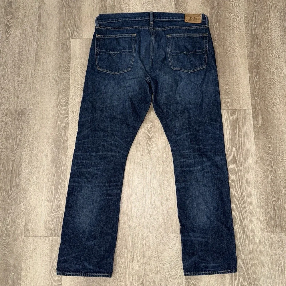 Polo Ralph Lauren The Varick Slim Straight Jeans Men's 36x32 Dark Blue Wash